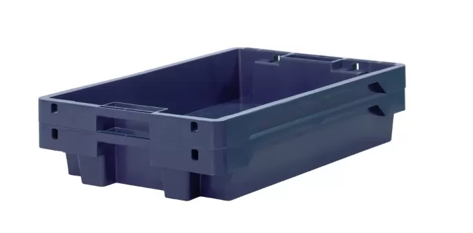 Ящик полимерный 600х400х100 сплошной с отверстиями, код: 32945