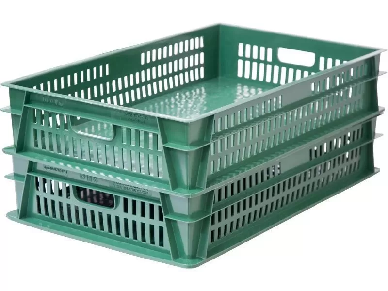 Ящик сплошной 740×465×145 мм, объем 39 л., арт.: 404-Т-1, зелёный, код: 22442