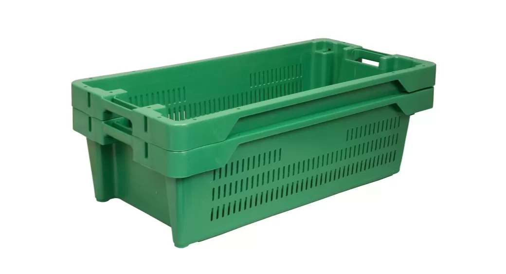 Ящик перфорированный 800×400×225, арт.: 211-1, объём 72, зелёный, код: 05552