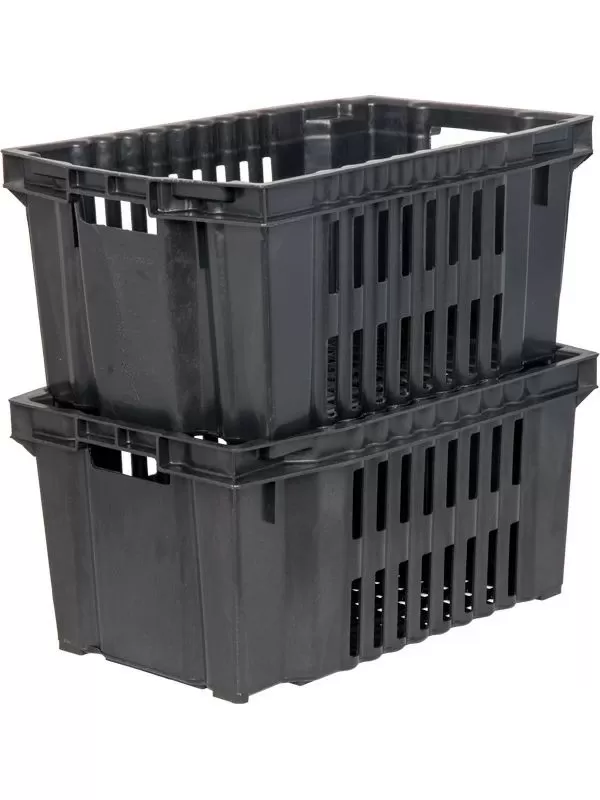 Ящик перфорированный 540×360×260, арт.: 105, объём 38, чёрный, код: 00349