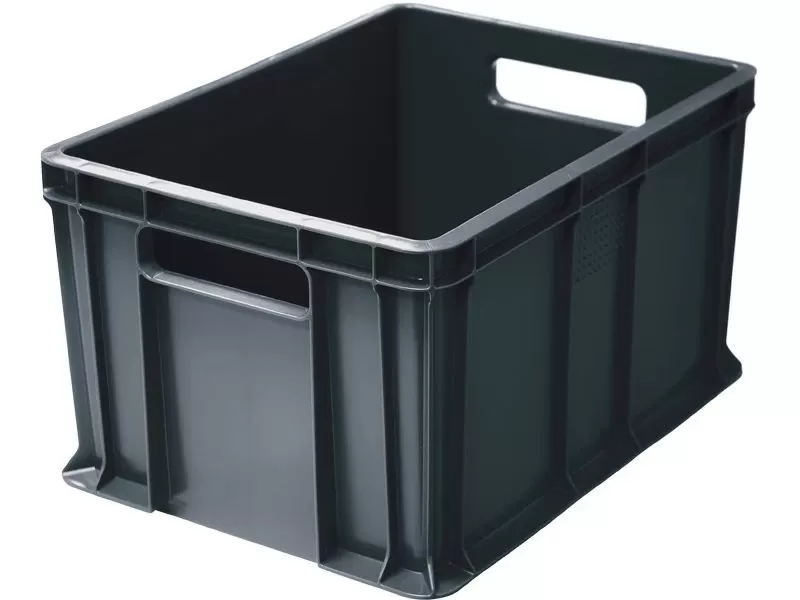 Ящик сплошной 400×300×230 мм, объем 21.6 л., арт.: 703.03.01, серый, код: 19446