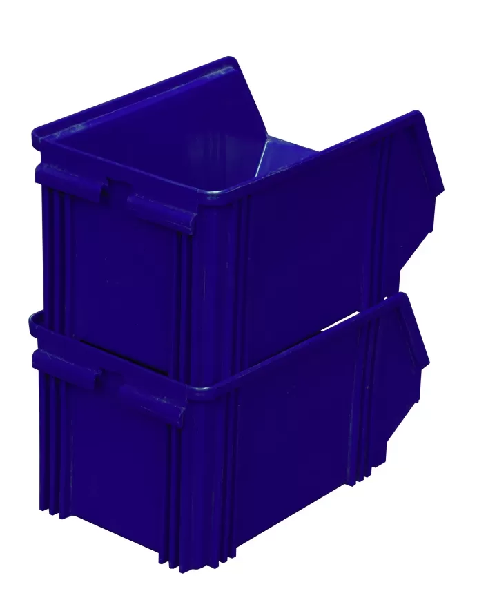 Ящик сплошной 250×148×130 мм, объем 4.81 л., арт.: 7967, синий, код: 01705