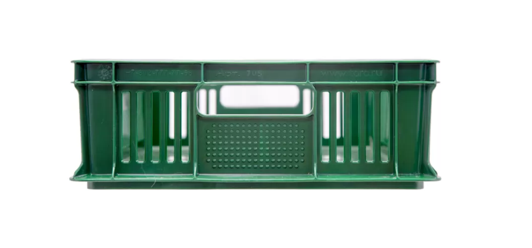 Ящик перфорированный 600×400×140 мм, объем 27 л., арт.: 705.02.01, зелёный, код: 16402