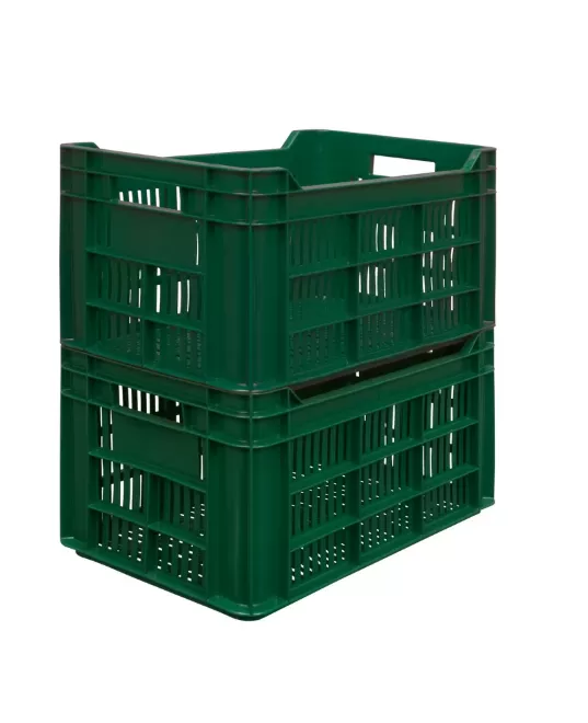 Ящик перфорированный 500×300×264, арт.: 112, объём 39.6, зелёный, код: 01543