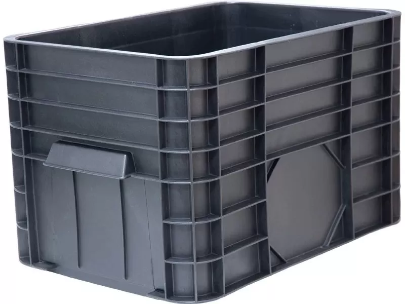 Ящик сплошной 710×500×455 мм, объем 122 л., арт.: 425, чёрный, код: 01615