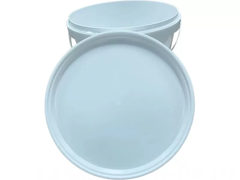 Ведро 2,3л круглое, с пластиковой ручкой, с белой крышкой, код: 36328