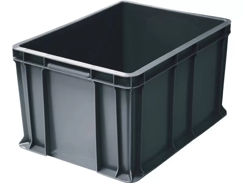 Ящик сплошной 400×300×230 мм, объем 21.6 л., арт.: 703.03.02, серый, код: 19543