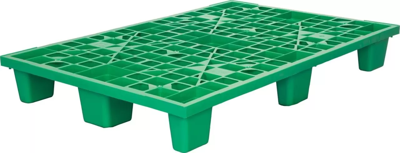 Паллет 1200х800х160 мм (перфорированный на 9 ножках вкладываемый) зеленый, арт. TR 1208 L зеленый, код: 12744