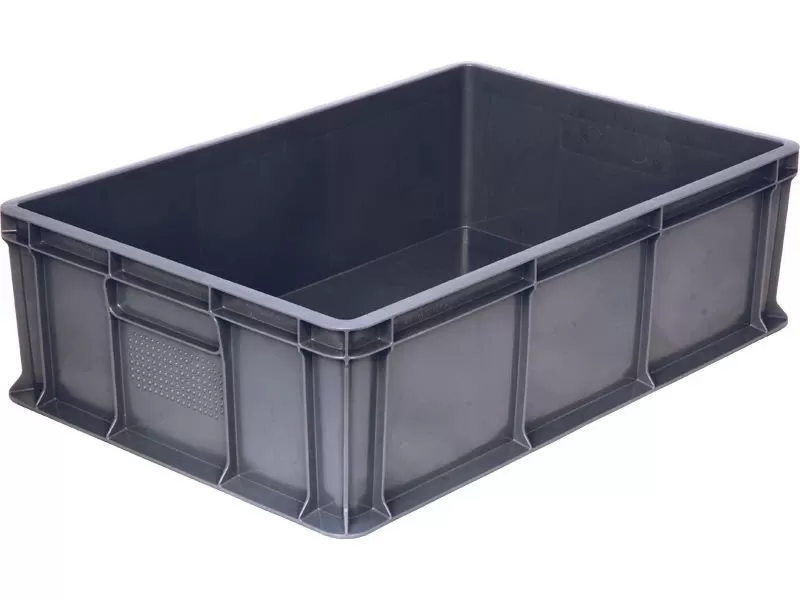 Ящик сплошной 600×400×180 мм, объем 35 л., арт.: 706.03.02, серый, код: 16420