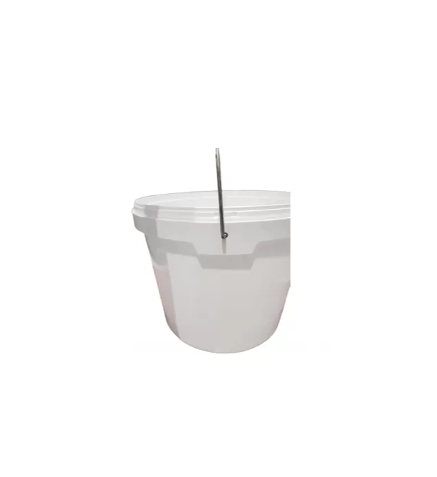 Ведро 11,3л круглое, с металлической ручкой, с белой крышкой, код: 36289