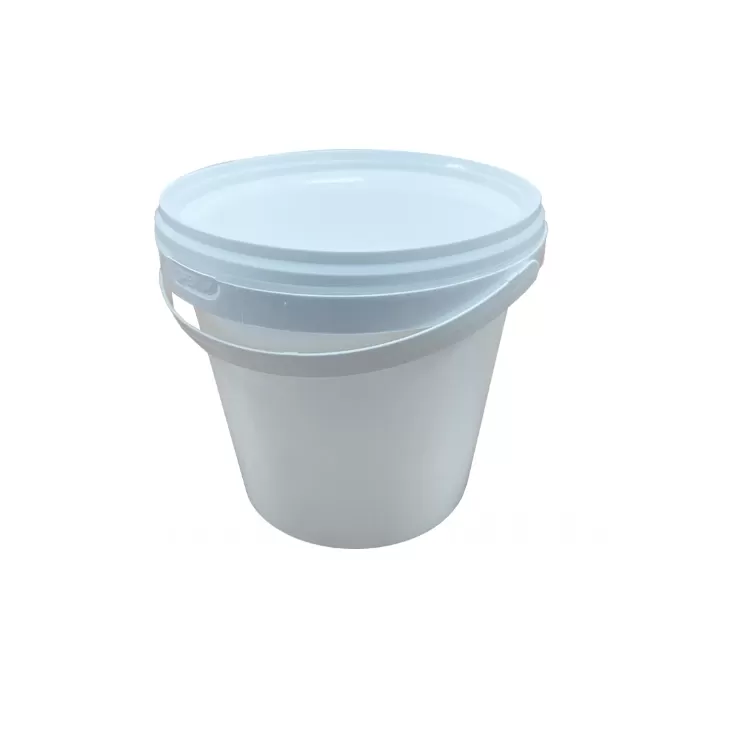 Ведро 1,18л круглое, с пластиковой ручкой, с белой крышкой, код: 36243