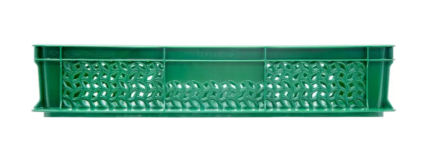 Ящик перфорированный 600×400×120 мм, объем 22 л., арт.: 704.02.02 м, зелёный, код: 16392