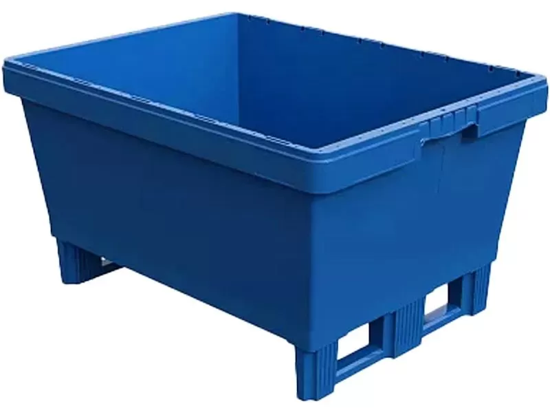 Ящик п/п 800х600х450 6,1кг. сплошной, конусный, на полозьях, код: 34269