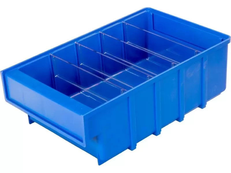 Ящик сплошной 300×185×100 мм, объем 5.55 л., арт.: 6002, синий, код: 10459