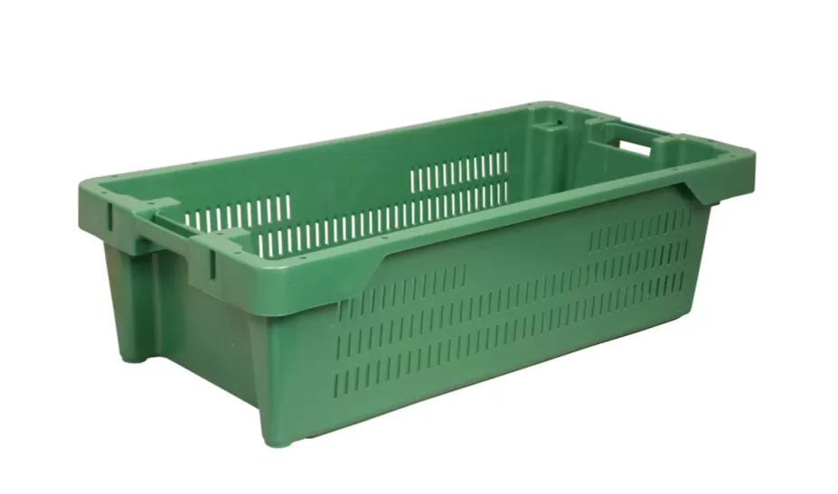 Ящик перфорированный 800×400×225, арт.: 211-1, объём 72, зелёный, код: 05552