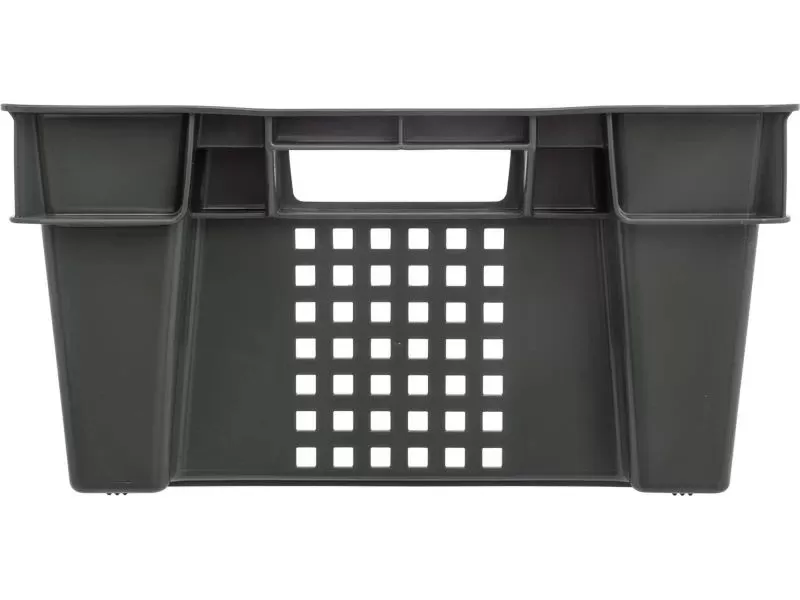 Ящик перфорированный 600×400×200, арт.: 102-У, объём 37, чёрный, код: 09229