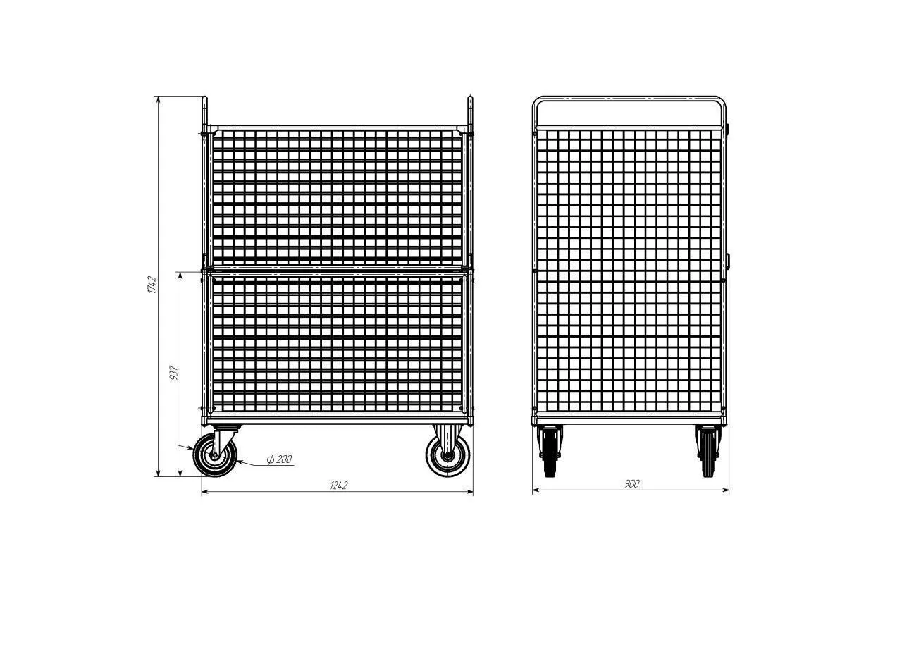 Контейнер на колесах Н=1742