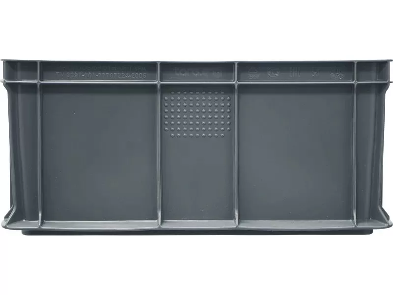 Ящик сплошной 400×300×180 мм, объем 16.6 л., арт.: 702.03.02, серый, код: 19444