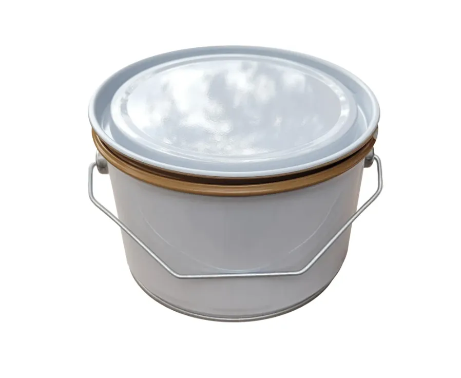 Банка металл 2,5л d180мм без ребра, с внутр. покрытием, с прижимной белой крышкой Master, код: 37070