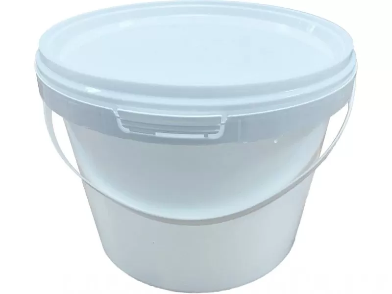 Ведро 2,3л круглое, с пластиковой ручкой, с белой крышкой, код: 36328