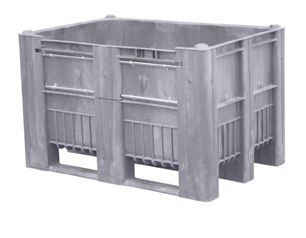 Контейнер п/э 1200х800х740 сплошной, на 3 полозьях, с верхней дверцей, код: 25054