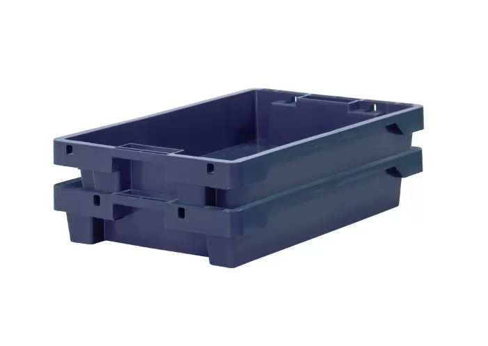 Ящик полимерный 600х400х100 сплошной с отверстиями, код: 32945