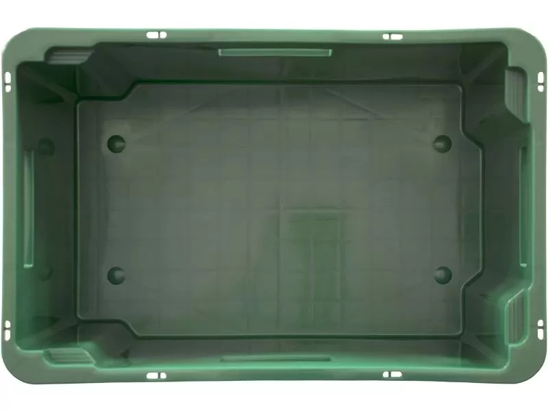 Ящик сплошной 600×400×300 мм, объем 52 л., арт.: 218-1, зелёный, код: 19569