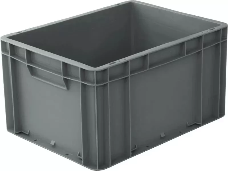 Ящик сплошной 400×300×220 мм, объем 21 л., арт.: ЕС 4322.2, серый, код: 14174