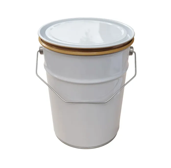 Банка металл 5л d180мм с ребром, с внутренним покрытием, с прижимной белой крышкой Master, код: 37078