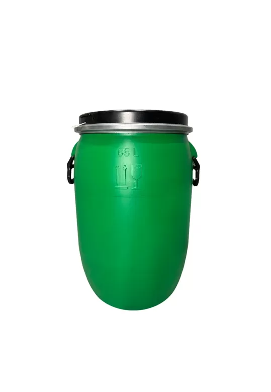Бочка 65л. круглая, с крышкой и обручем, код: 27890