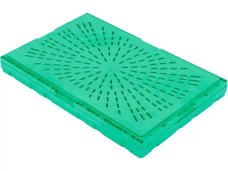 Ящик складной п/э 600х400х310 дно сплошное, стенки перфорированные, код: 07620