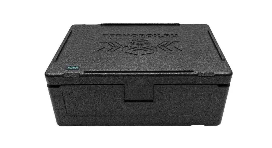 Контейнер 600х400х240 32л. изотермический, с датчиком температуры, с крышкой, плотность 55, код: 40421