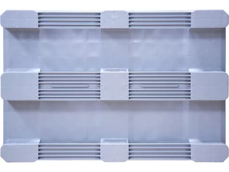 Паллет 1200x800х160 сплошной, гигиенический, на 3-х полозьях, арт. IR 1208-3R-G серый, код: 14055