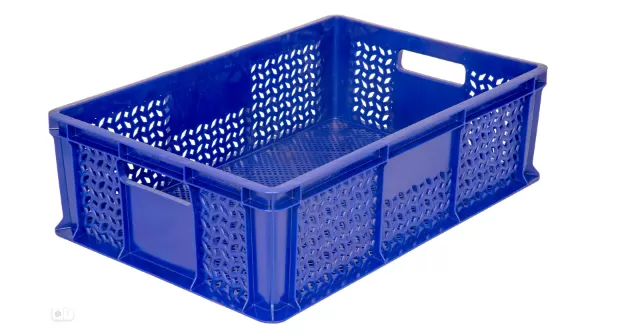 Ящик перфорированный 600×400×180, арт.: 706.01.01, объём 35, синий, код: 16412