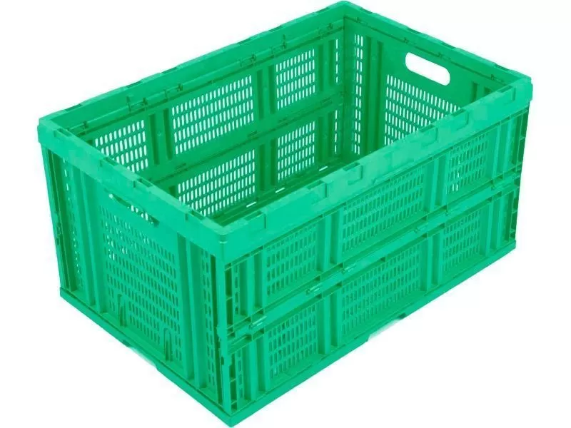 Ящик складной п/э 600х400х310 дно сплошное, стенки перфорированные, код: 07620