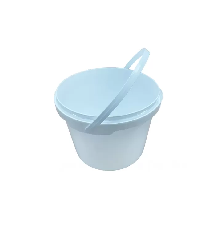 Ведро 1,5л круглое, с пластиковой ручкой, с белой крышкой, код: 36320