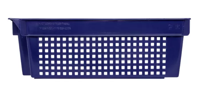 Ящик перфорированный 600×400×200, арт.: 102-У, объём 37, синий, код: 09581