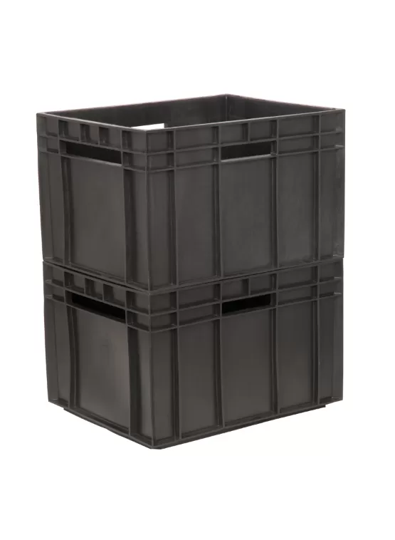 Ящик сплошной 430×345×285 мм, объем 34 л., арт.: 309-1, чёрный, код: 03916