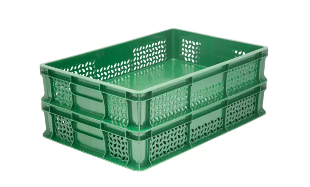 Ящик перфорированный 600×400×120 мм, объем 22 л., арт.: 704.02.02 м, зелёный, код: 16392