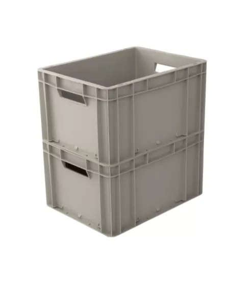 Ящик сплошной 400×300×220 мм, объем 21 л., арт.: ЕС 4322.1, серый, код: 14613