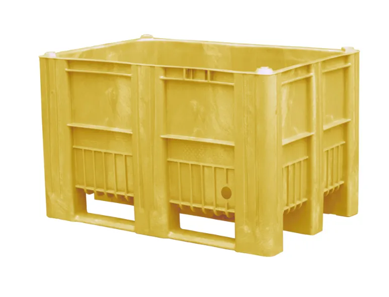 Контейнер п/э 1200х1000х740 сплошной, на 3 полозьях, с отверстием на 2 дюйма  по 1200 мм, код: 24564