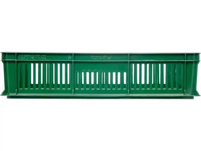 Ящик перфорированный 600×400×140, арт.: 705.01.03, объём 27, зелёный, код: 17413