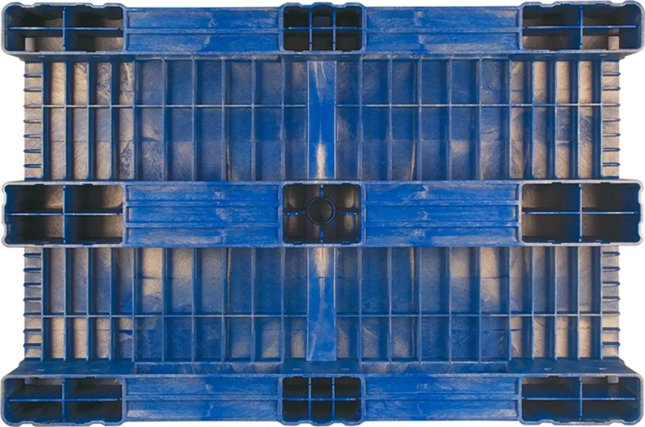 Паллет 1200x800х150 сплошной, на 3-х полозьях, арт. TR 1208-1 синий, код: 08695